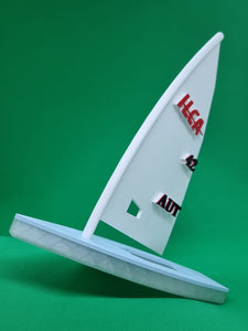 Large laser with sail number or name